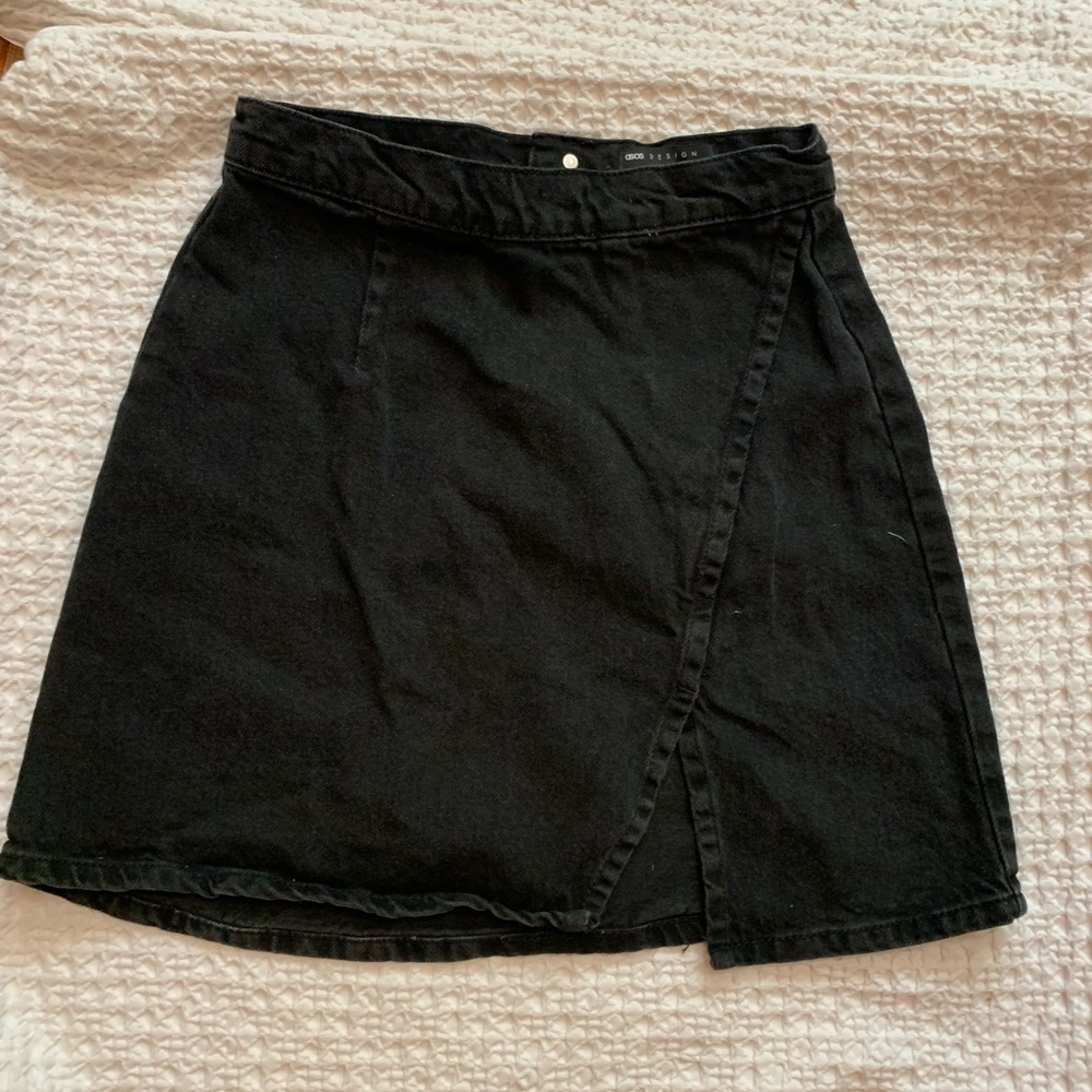 ASOS black denim skirt